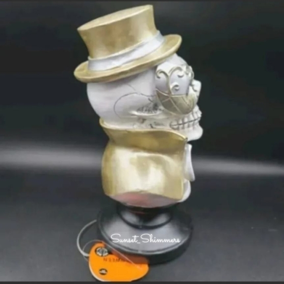 Halloween Animated Light Masquerade Costume VICTORIAN SKELETON COUPLE Bust Decor - Picture 5 of 12